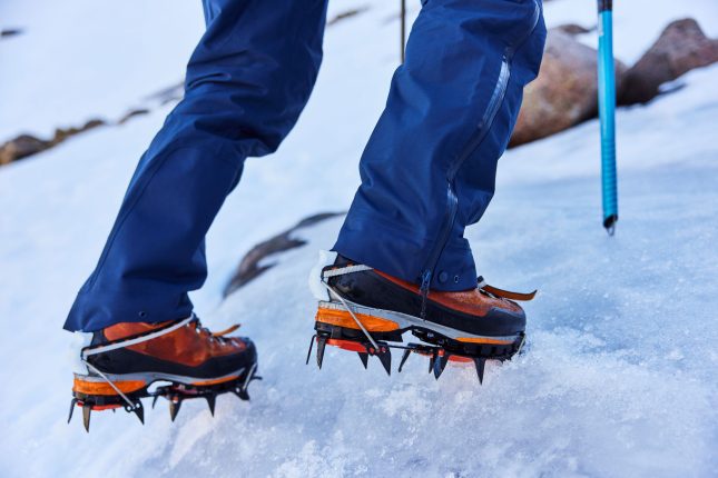 Winter Hill walking. How to use crampons and when to use them are good winter skills to have