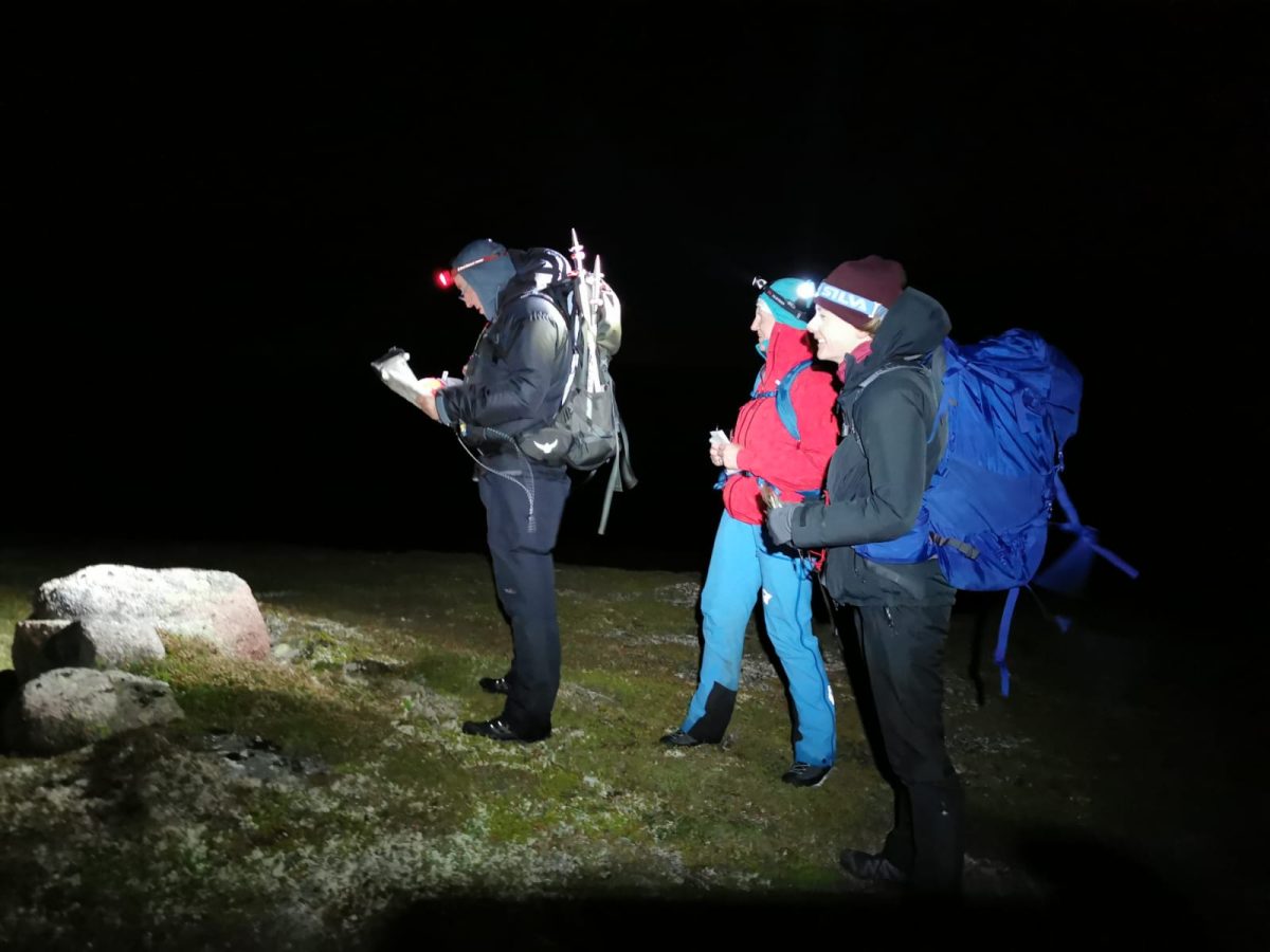 Winter Hill walking. Night navigation is a good skill to have 