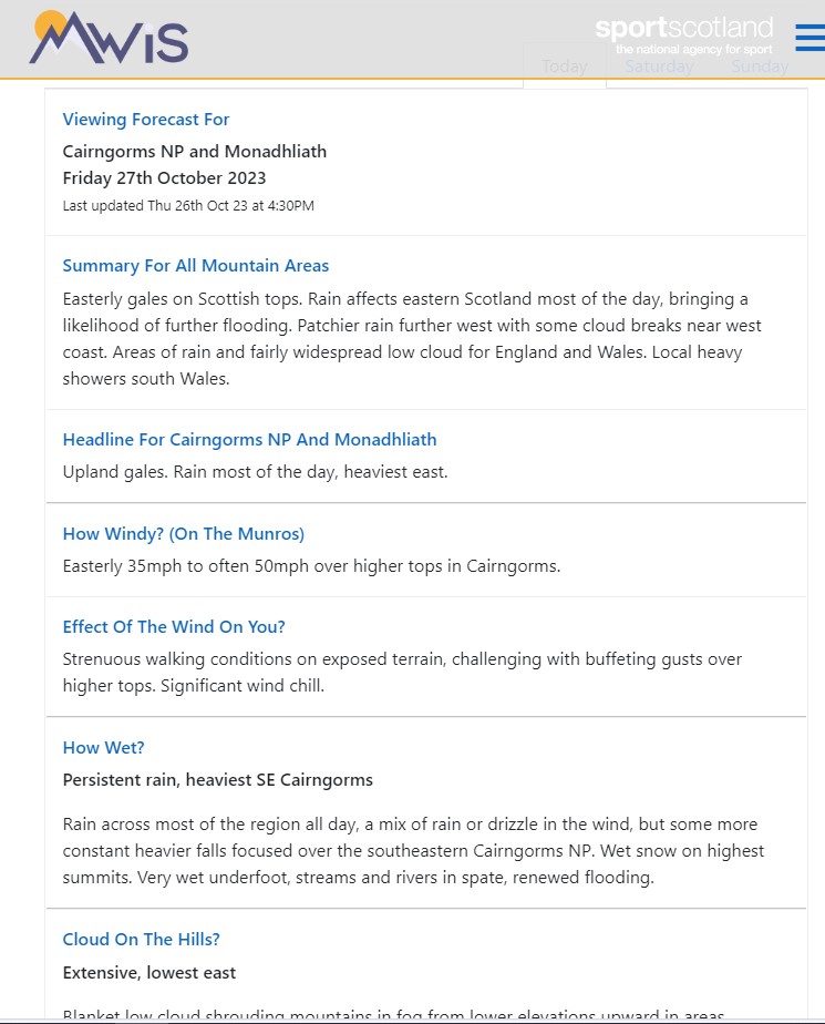 Winter Hill Walking. Mountain Weather Information Service for detailed mountain weather forecasts